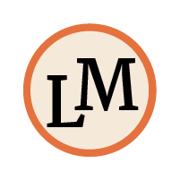 An icon with the letters "L" and "M" in an orange circle.